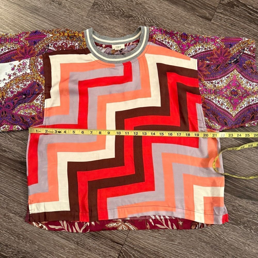 Tiny For Anthropologie ZigZag Patterned Short Sleeve Blouse - Picture 3 of 6